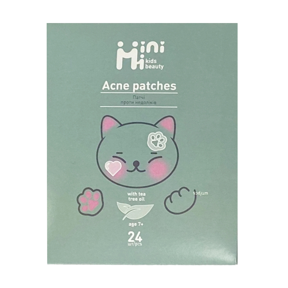Дитячі патчі для обличчя MiniMi Acne Patches проти недоліків, 24 шт